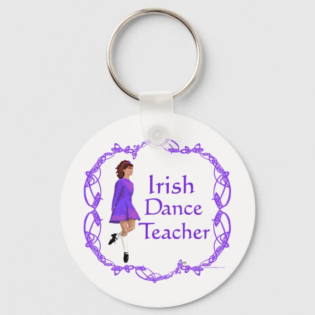 Irish Step Dance Teacher - Purple Key Ring (Front)