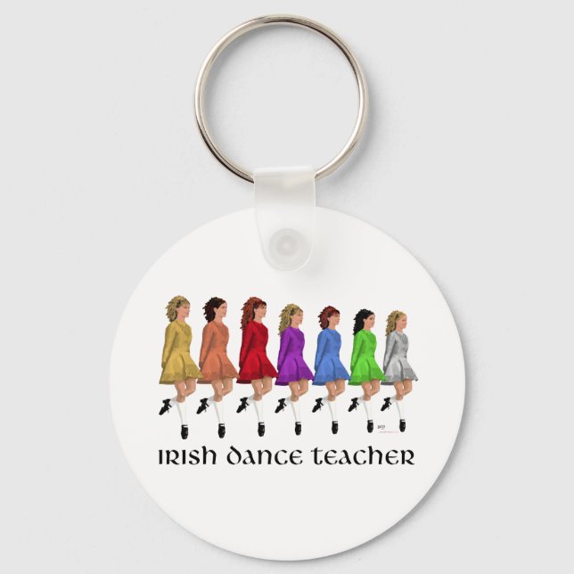 Irish Step Dance Teacher - Rainbow Key Ring (Front)