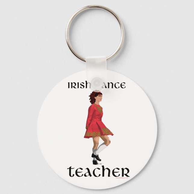 Irish Step Dance Teacher - Red Key Ring (Front)