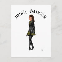 Irish Step Dancer - Black Dress, Brunette Hair