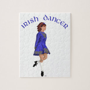 Irish Step Dancer - Blue Jigsaw Puzzle