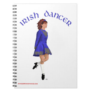 Irish Step Dancer - Blue Spiral Notebook