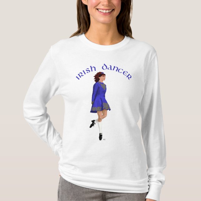 Irish Step Dancer - Blue T-Shirt (Front)