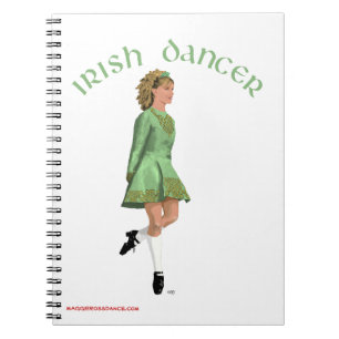 Irish Step Dancer - Green Spiral Notebook