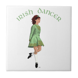 Irish Step Dancer - Green Tile