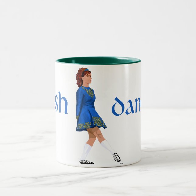 Irish Step Dancer - Soft Shoe - Blue Two-Tone Coffee Mug (Center)
