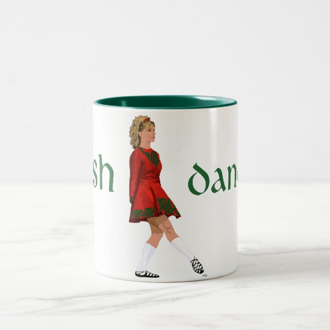 Irish Step Dancer - Soft Shoe - Red Two-Tone Coffee Mug (Center)