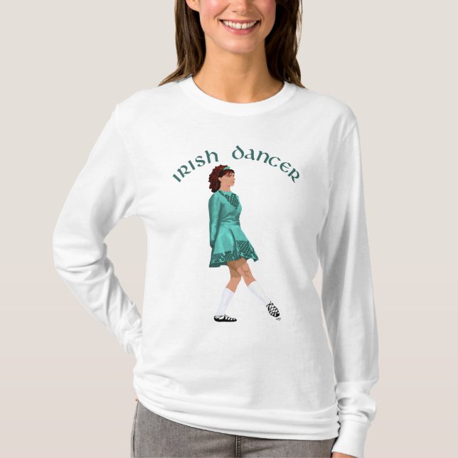 Irish Step Dancer - Teal T-Shirt (Front)