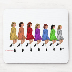 Irish Step Dancers - Rainbow Line of Dancers Mouse Pad