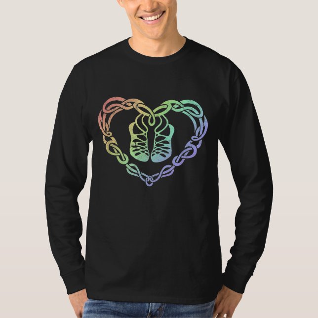 Irish Step Dancing Celtic Knot Heart T-Shirt (Front)
