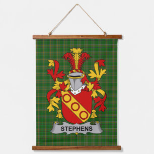 Irish Stephens Coat of Arms Family Crest Hanging Tapestry