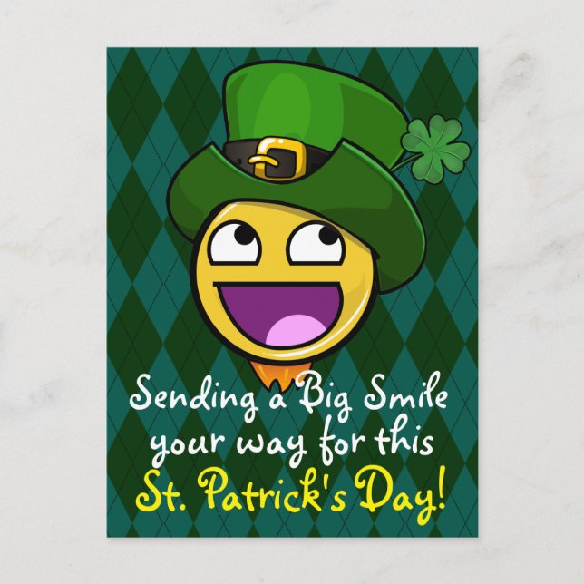 Irish Style St. Patrick's Day Awesome Face Postcard (Front)