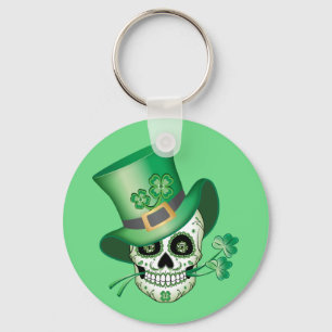 Irish Sugar Skull Key Ring