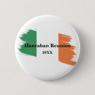 Irish Surname Name Custom Flag Colours Reunion 6 Cm Round Badge
