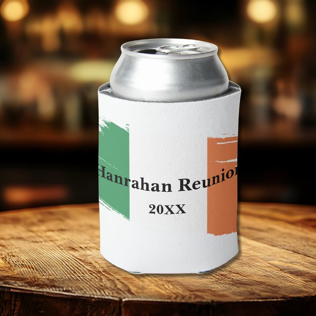 Irish Surname Name Custom Flag Colours Reunion Can Cooler (Creator Uploaded)