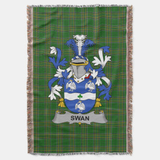 Irish Swan Coat of Arms Family Crest Ireland Throw Blanket