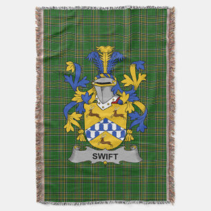  Irish Swift Coat of Arms Family Crest Ireland Throw Blanket