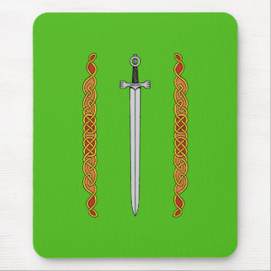 Irish Sword and Knotwork Mouse Pad