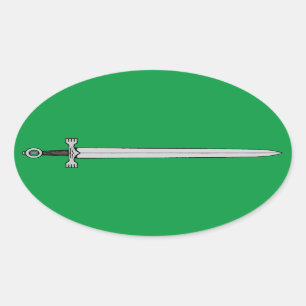 Irish Sword Oval Sticker