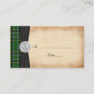 Irish Tartan Celtic Claddagh Wedding Place Cards