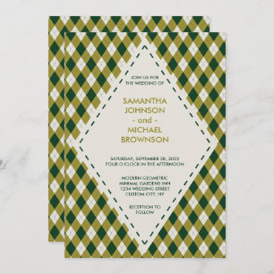 Irish Tartan Diamond Wedding Invitation