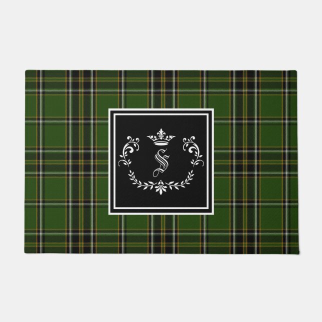 Irish Tartan Monogram Doormat (Front)