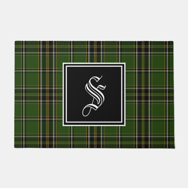 Irish Tartan Monogram Doormat (Front)