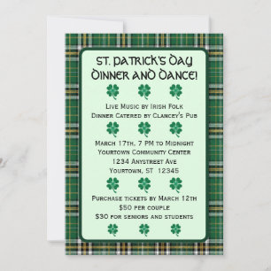Irish Tartan St. Patrick's Day Invitation
