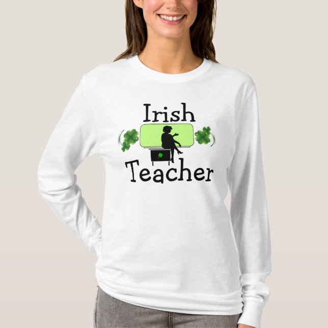 Irish Teacher Long Sleeve Ladies T-Shirt (Front)