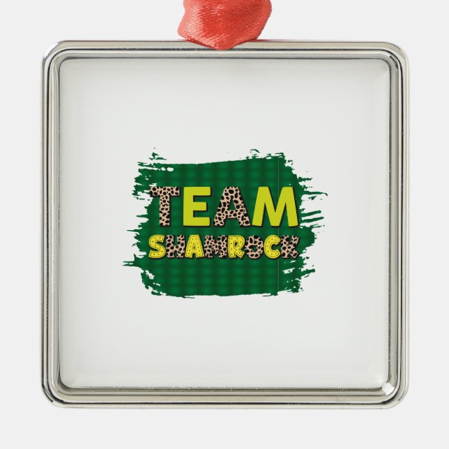 Irish Team Shamrock Metal Tree Decoration (Front)