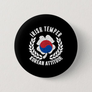 Irish Temper Korean Attitude Flag St Patrick's 6 Cm Round Badge