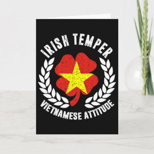 Irish Temper Vietnamese Attitude Flag St Patrick's Card
