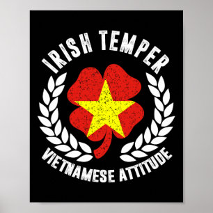 Irish Temper Vietnamese Attitude Flag St Patrick's Poster