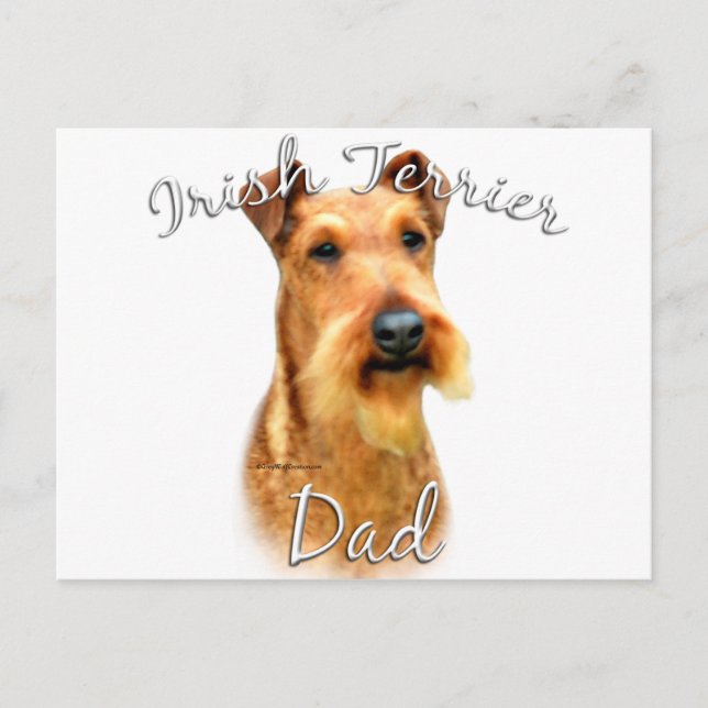 Irish Terrier Dad 2 Postcard (Front)