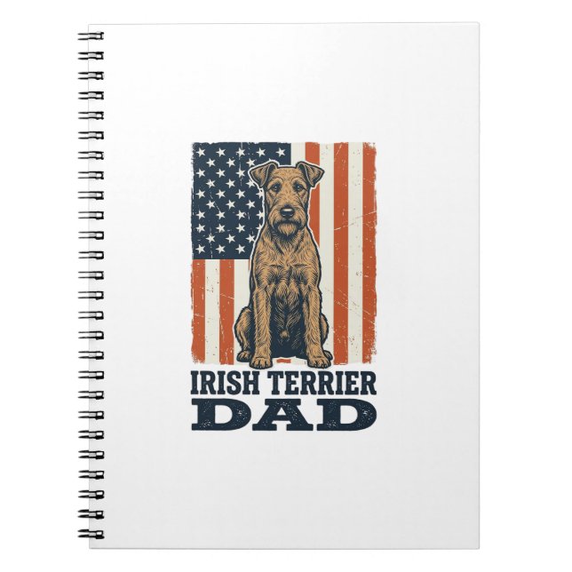 Irish Terrier Dad Patriotic Vintage Notebook (Front)