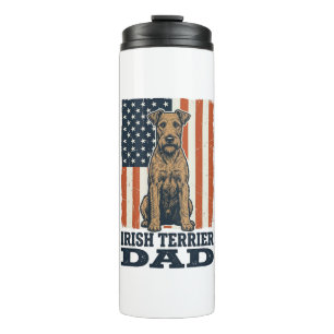 Irish Terrier Dad Patriotic Vintage Thermal Tumbler
