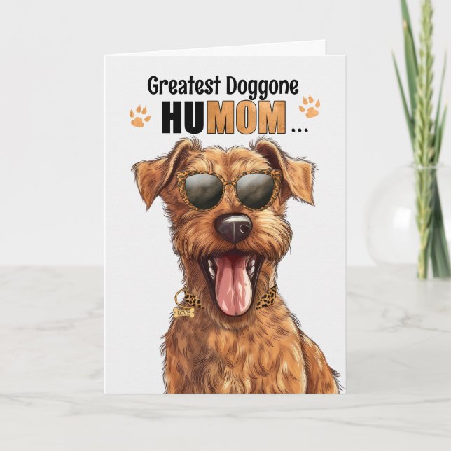 Irish Terrier Dog Best HuMOM Ever Mother's Day Holiday Card (Front)