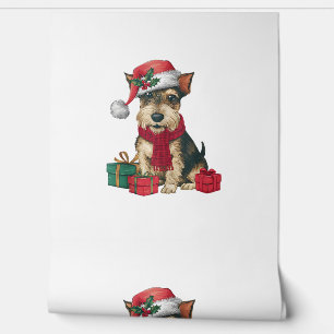 Irish Terrier Dog Christmas Parties Holiday Santa  Wallpaper
