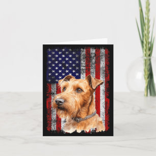 Irish Terrier Dog Lover Flag 4th of July Patriotic Card