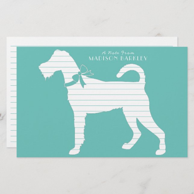Irish Terrier Dog Puppy Stationery (Front/Back)