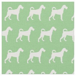 Irish Terrier Dog Silhouette Pet Sage Green Fabric