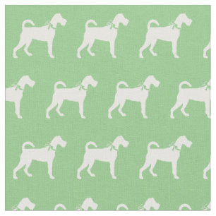 Irish Terrier Dog Silhouette Pet Sage Green Fabric