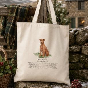 Irish Terrier Dog Watercolor Breed Quote Tote Bag