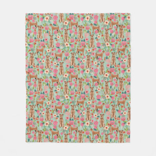 Irish Terrier Floral Blanket - cute dogs throw