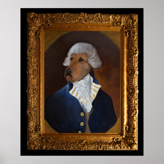 Irish Terrier "Gentleman" Painting Art Poster (Front)