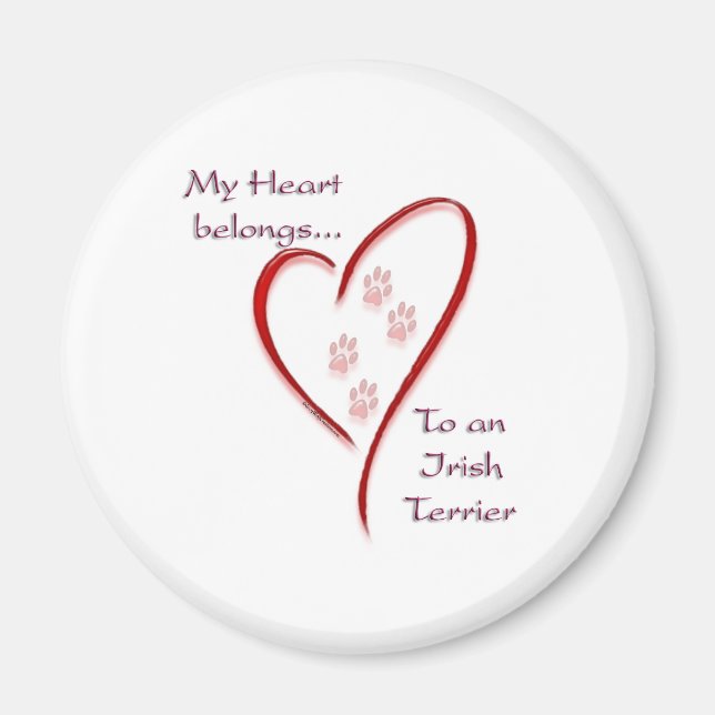 Irish Terrier Heart Belongs Magnet (Front)