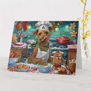 Irish Terrier Holiday Baking: Festive Christmas Card
