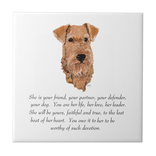 Irish Terrier Keepsake - Female Tile (Front)