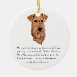 Irish Terrier Keepsake - Male Ceramic Tree Decoration