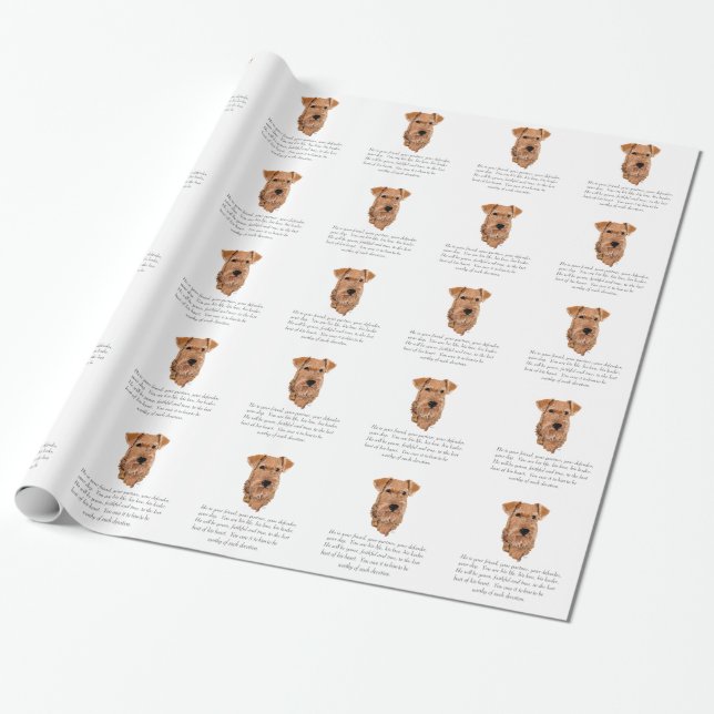 Irish Terrier Keepsake - Male Wrapping Paper (Unrolled)